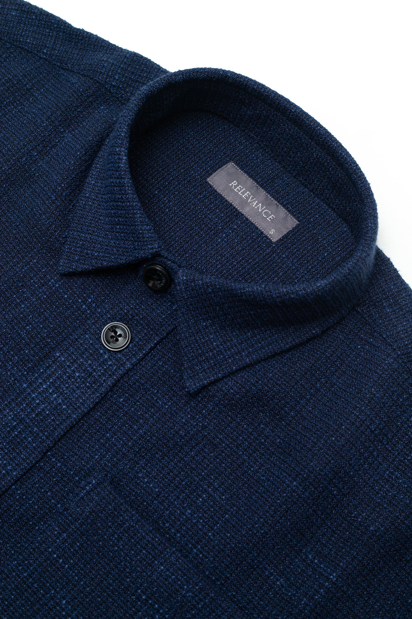 Relaxed Fit Textured Shirt - Navy Blue