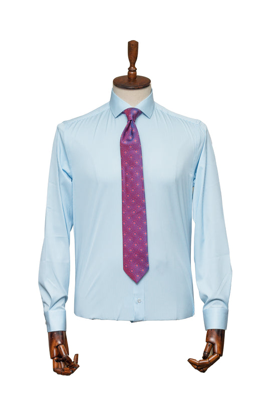 Formal Light Blue Pinstripe Shirt