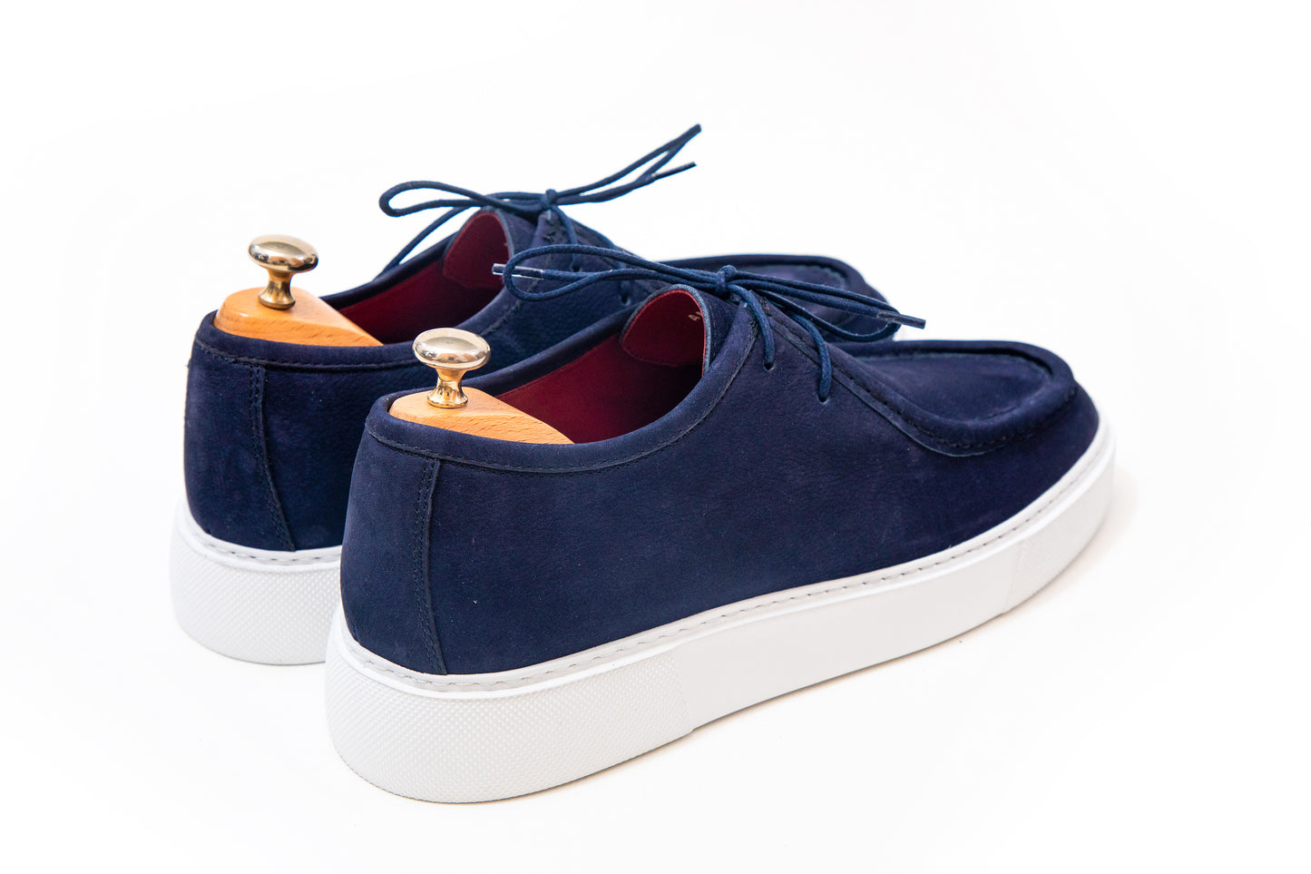 Dublin Wallabee Navy Blue with White Sole