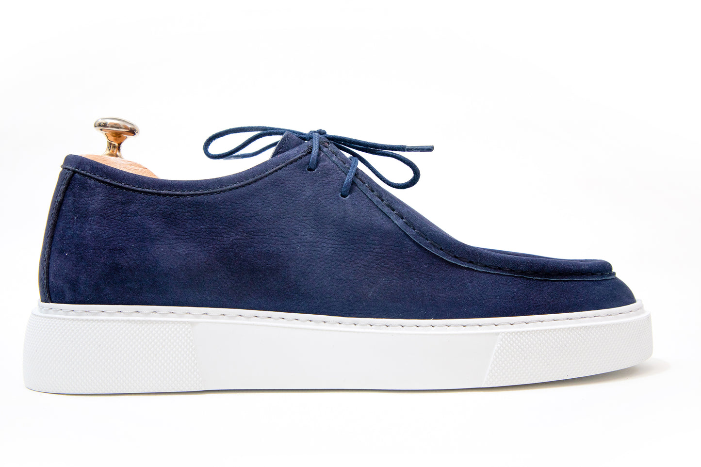 Dublin Wallabee Navy Blue with White Sole