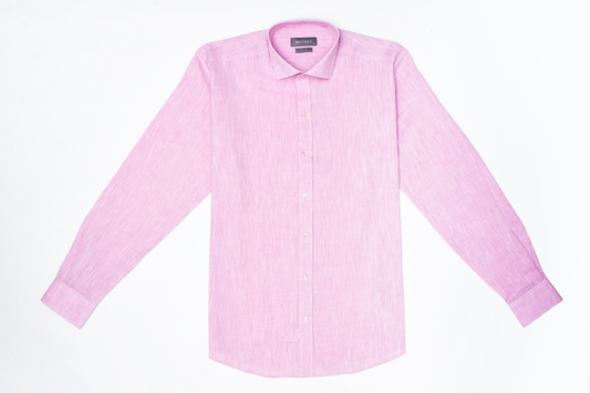 100% Linen Shirt - Pink
