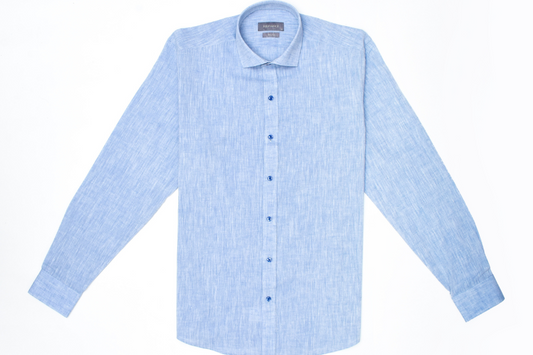 100% Linen Shirt - Powder Blue