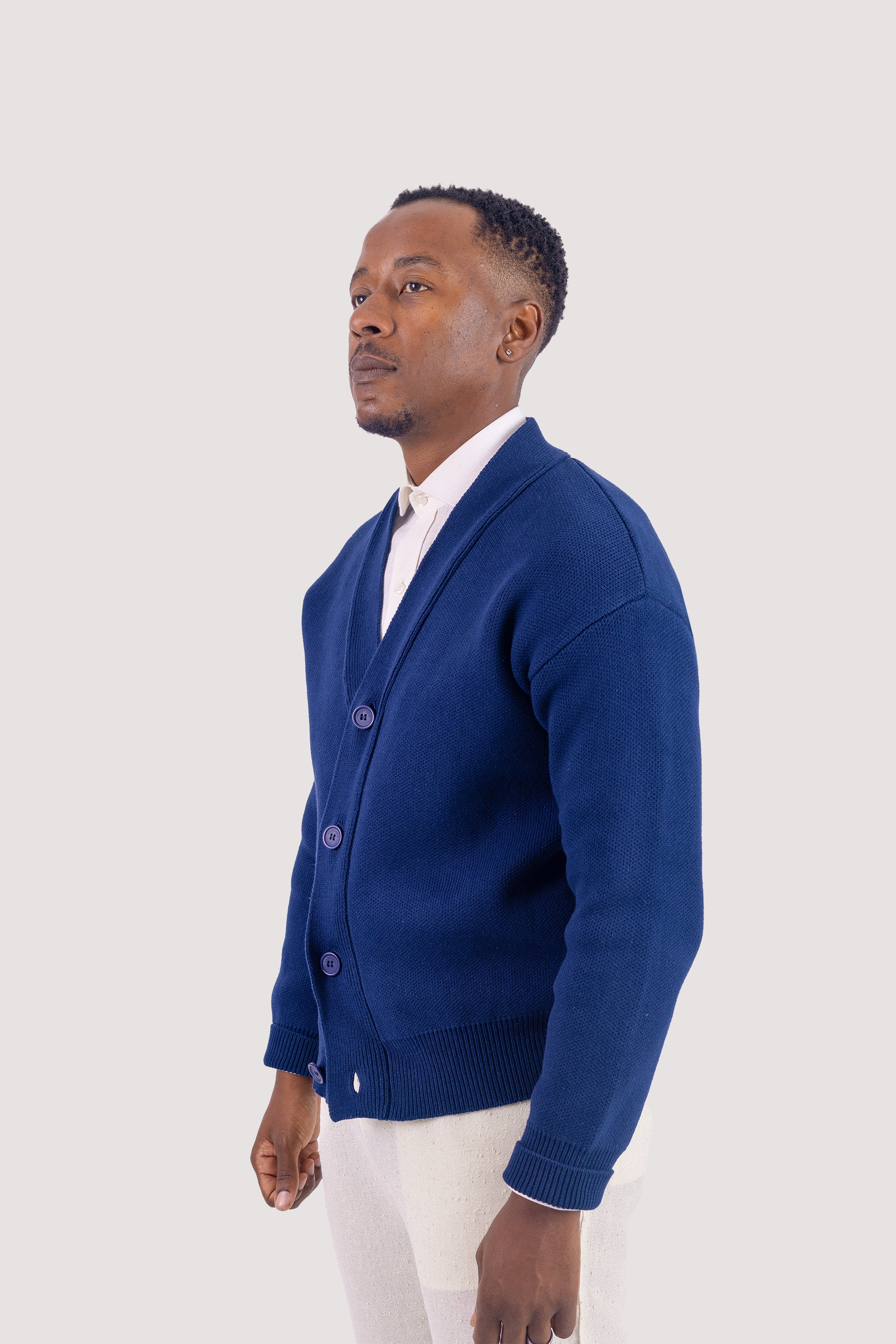 Navy Cotton Cardigan
