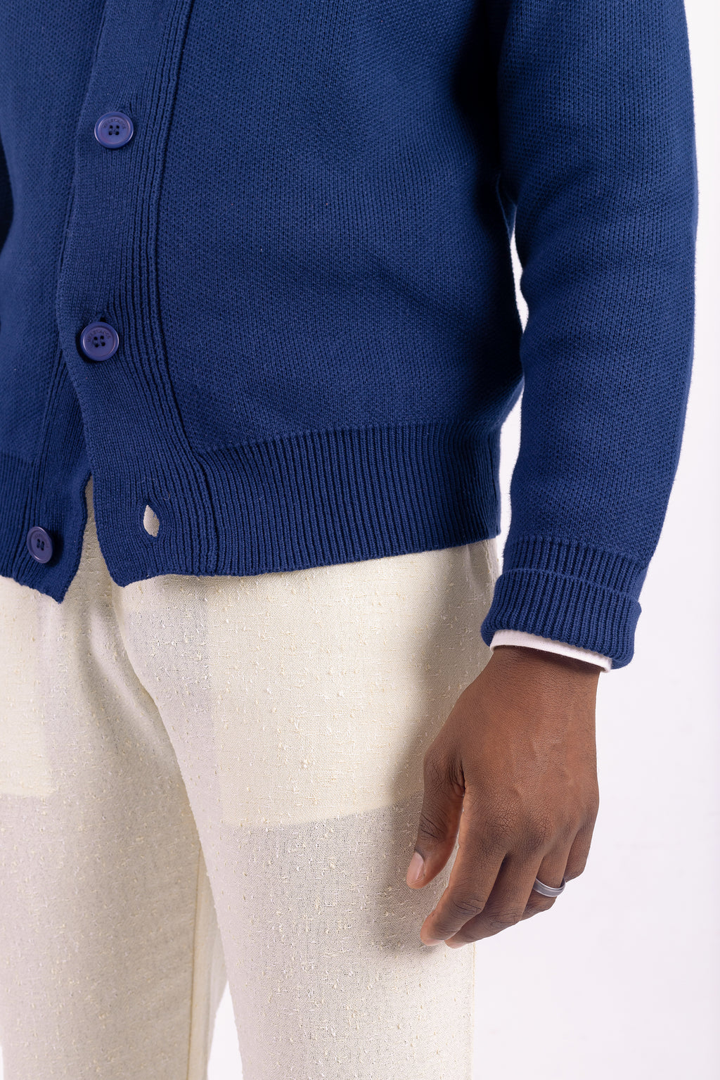 Navy Cotton Cardigan