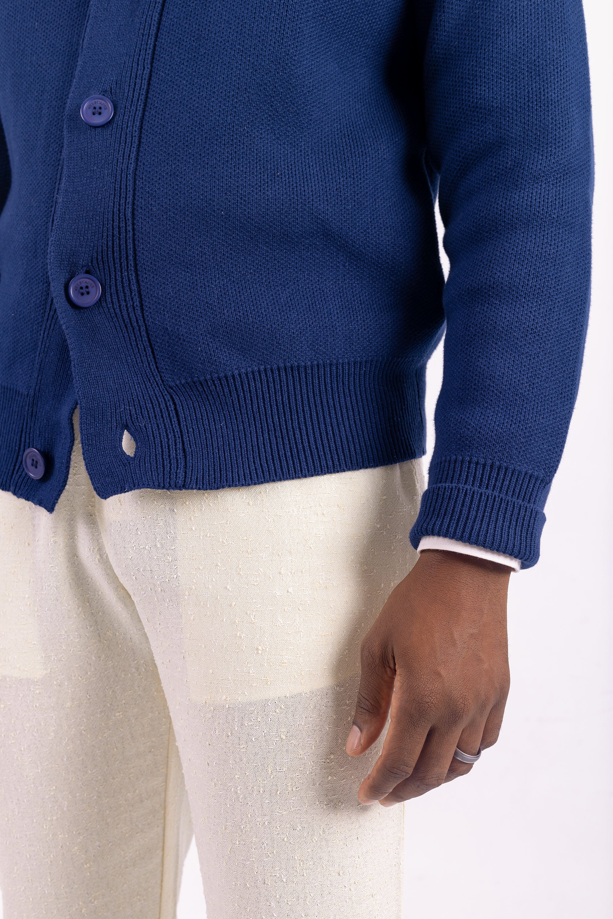 Navy Cotton Cardigan