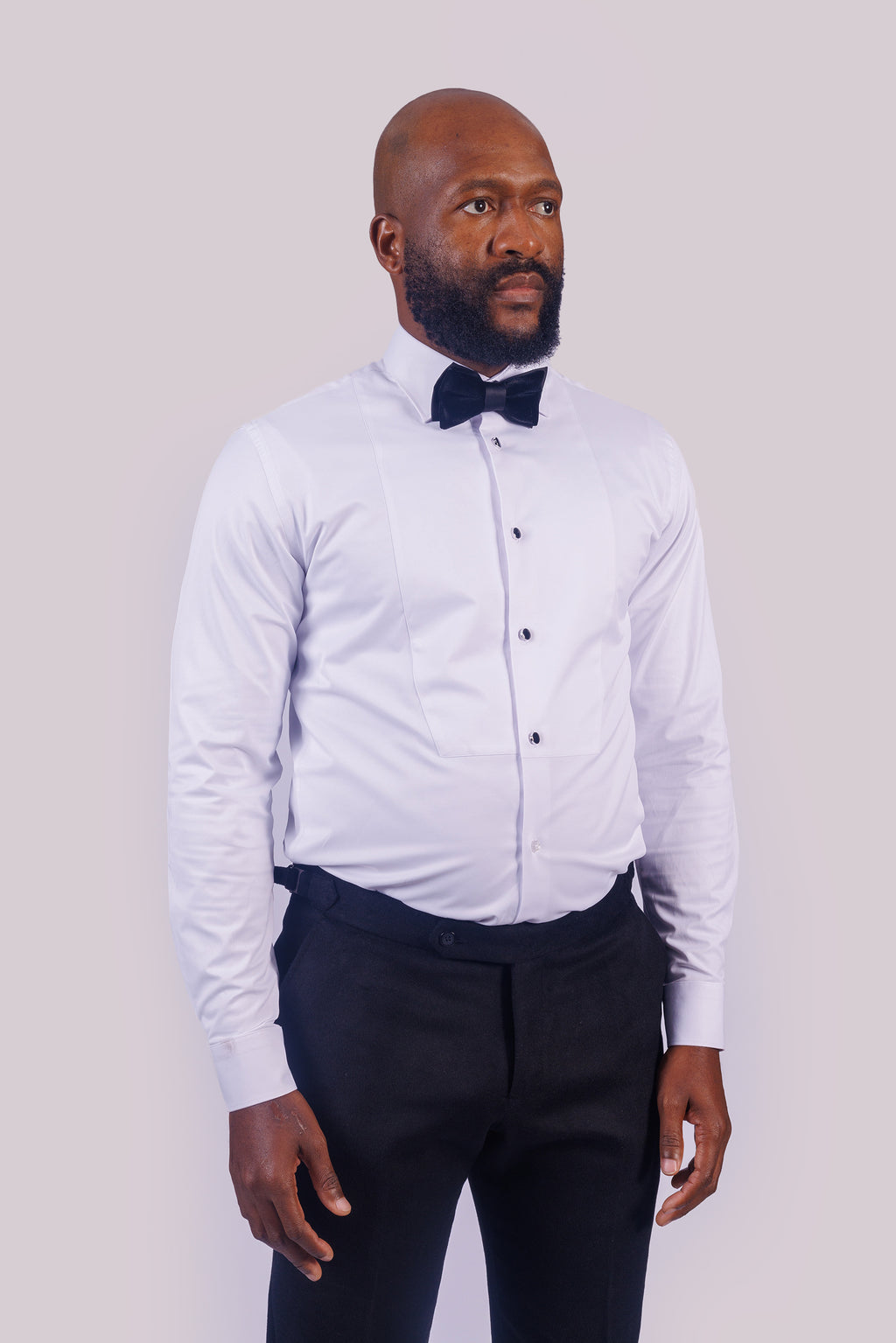 White Stud Tuxedo Shirt