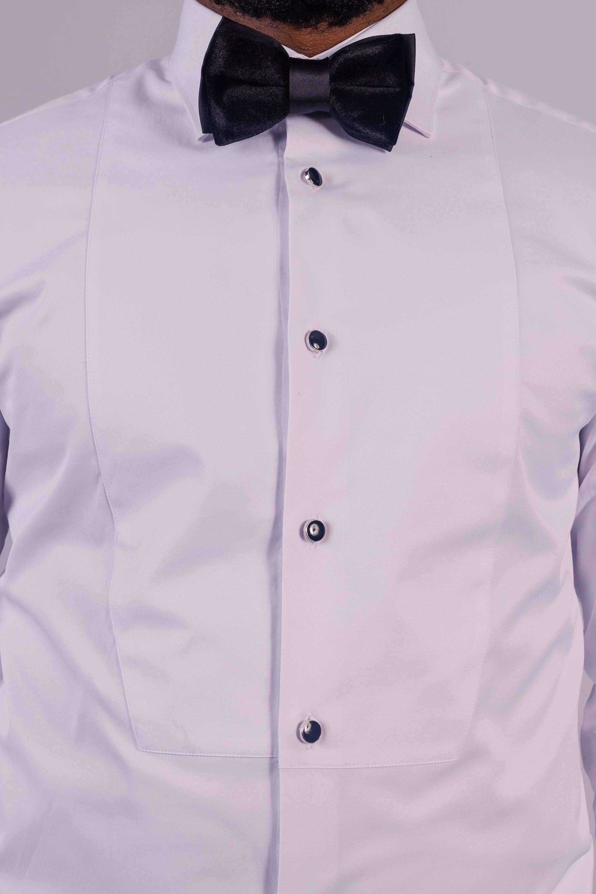 White Stud Tuxedo Shirt