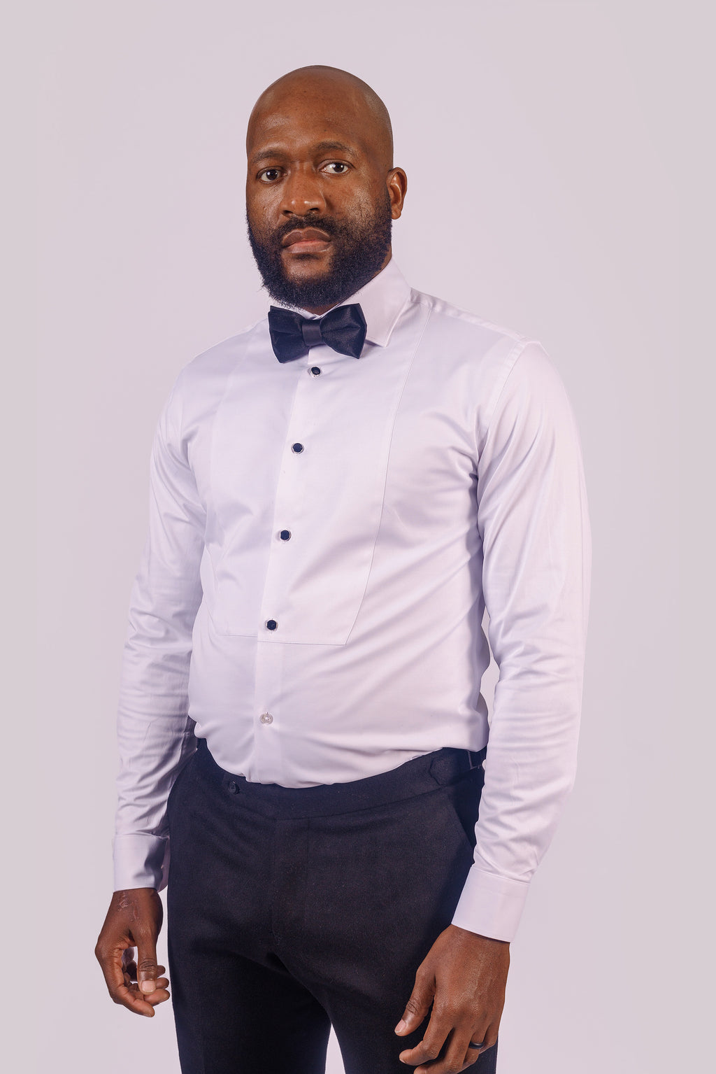 White Stud Tuxedo Shirt