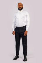 White Pleated Tuxedo shirt