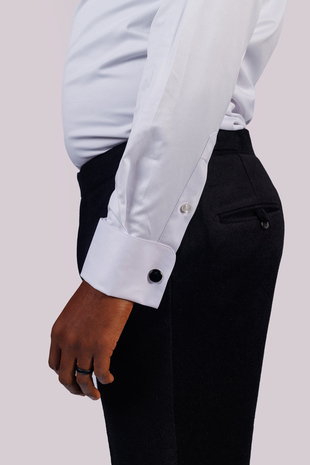 White Pleated Tuxedo shirt