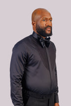 Black Pleated Tuxedo Shirt