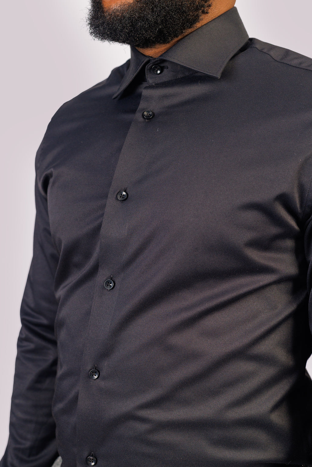 Black Plain Cotton Shirt