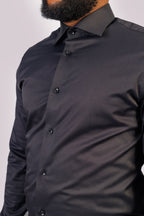 Black Plain Cotton Shirt