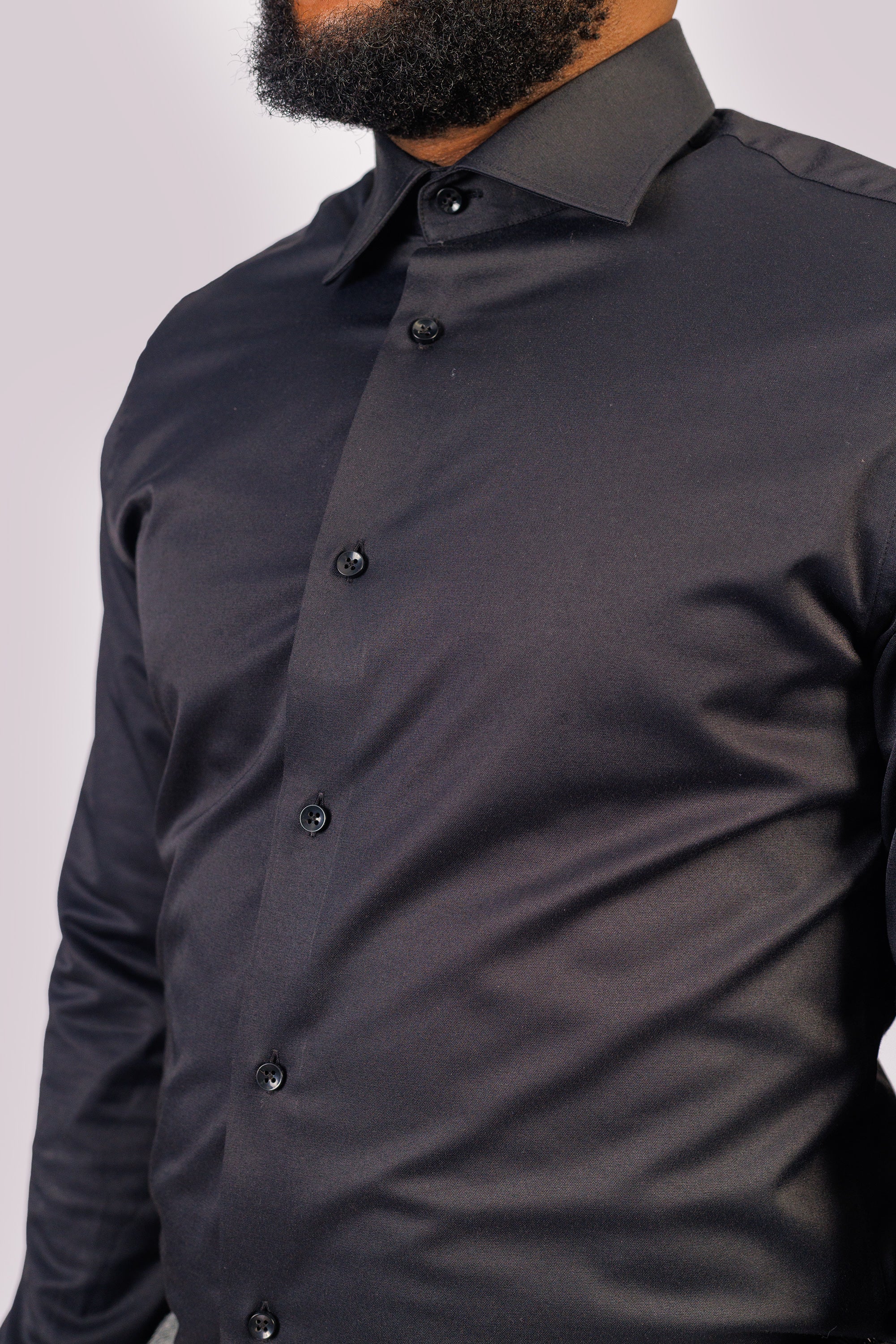 Black Plain Cotton Shirt