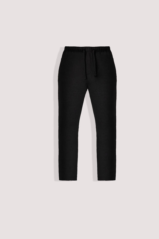 Regular Fit Jacquard Pants - Black