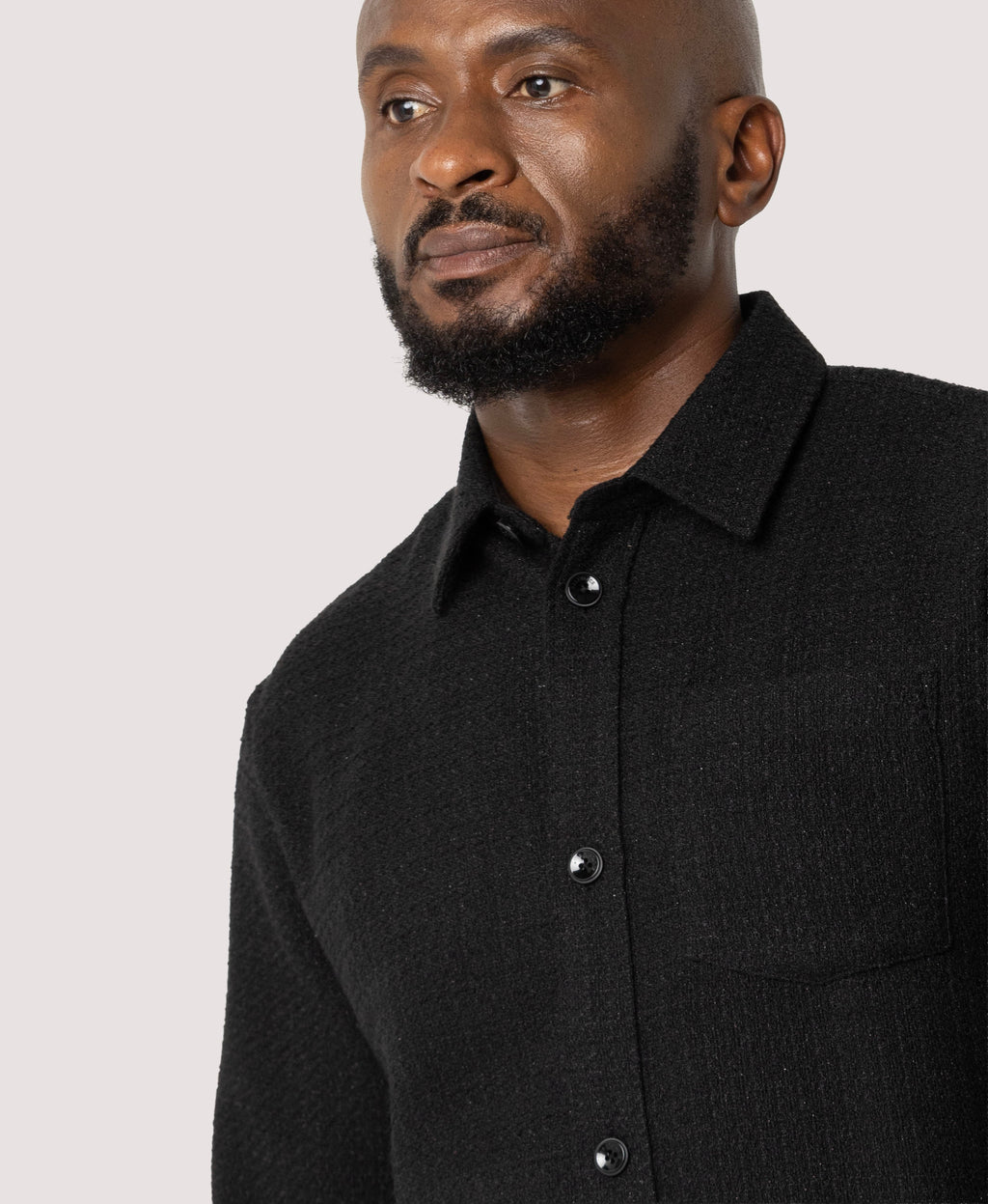 Relaxed Fit Textured Shirt - Black