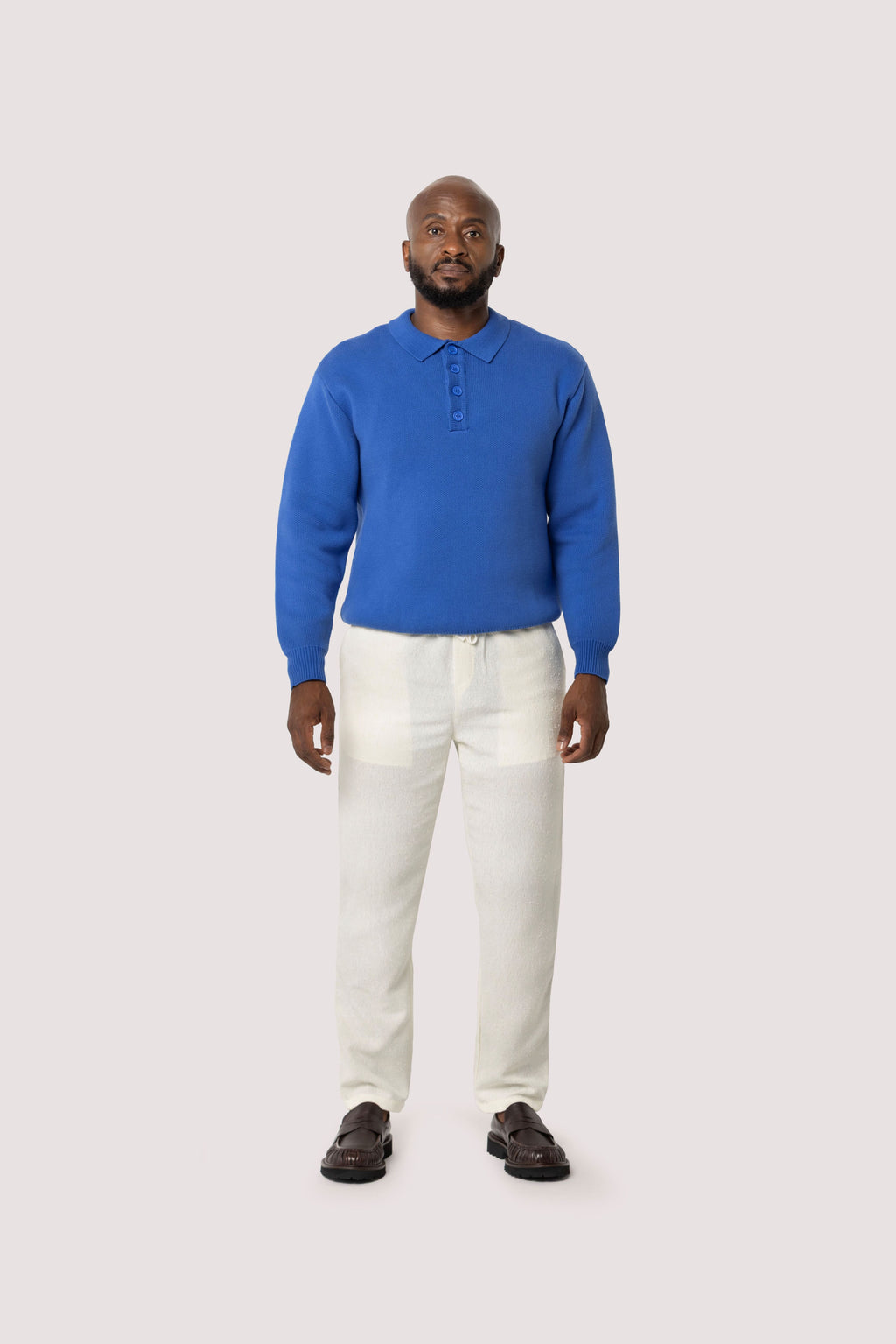 Regular Fit Jacquard Pants - Off White