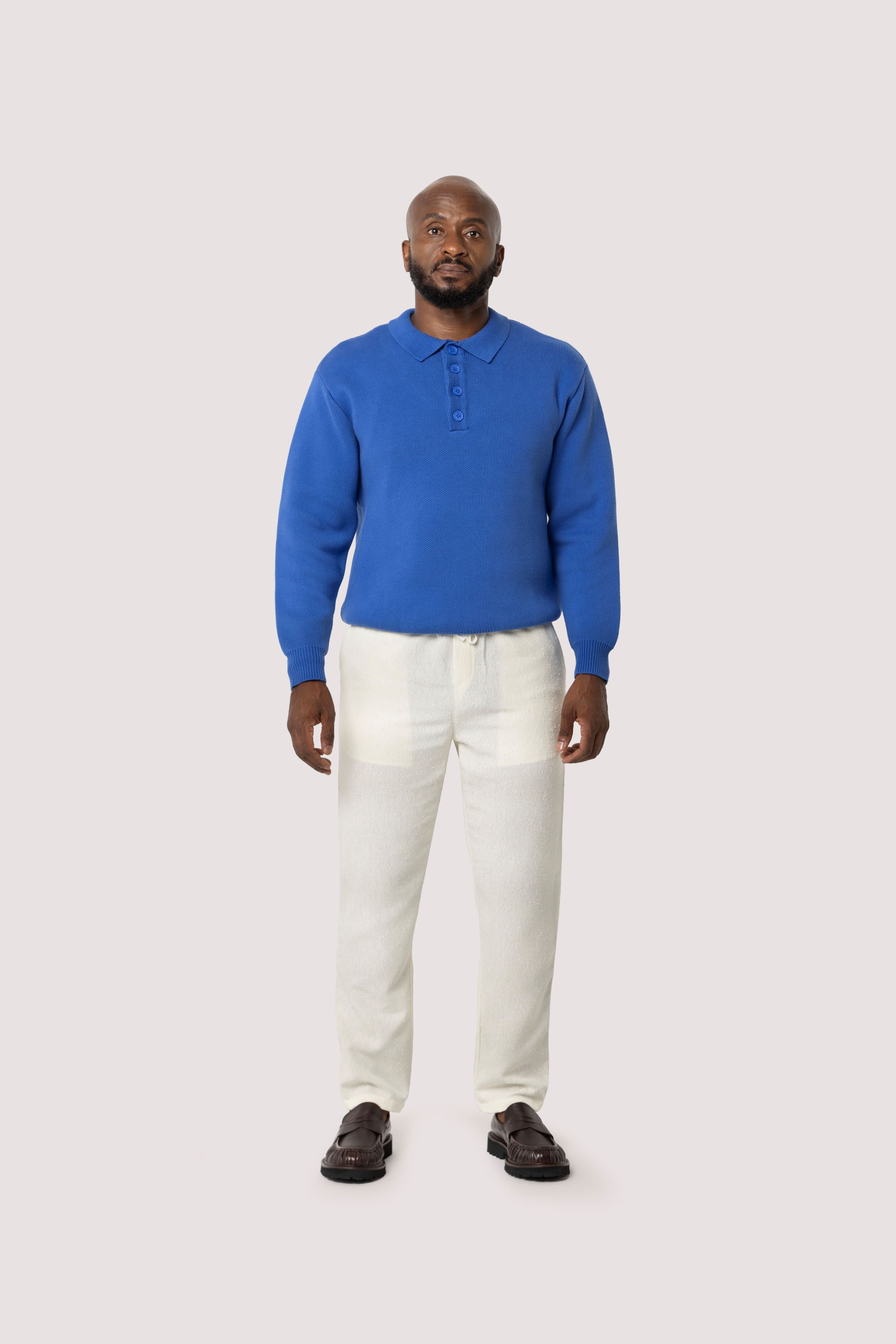 Regular Fit Jacquard Pants - Off White