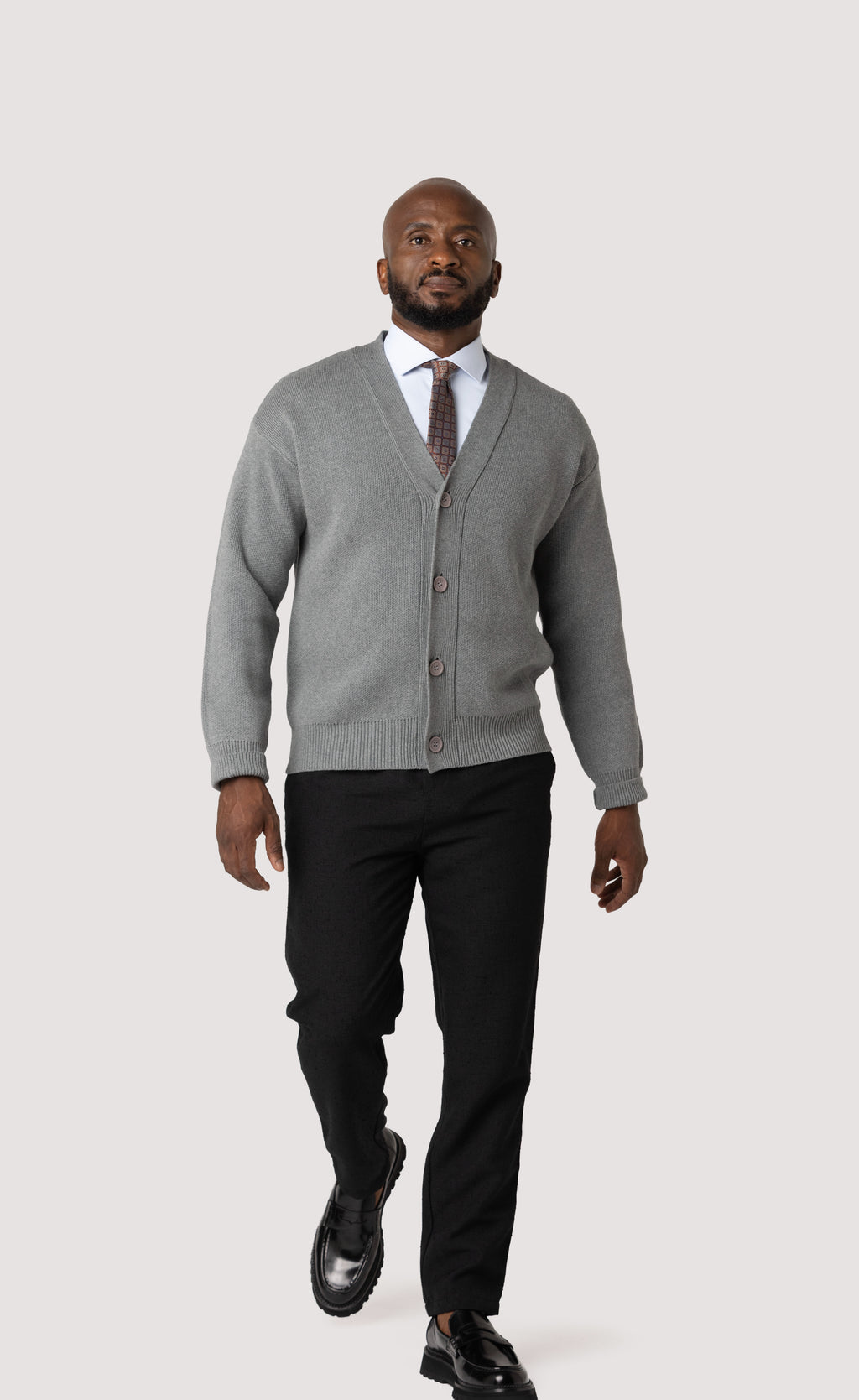 Grey Cotton Cardigan