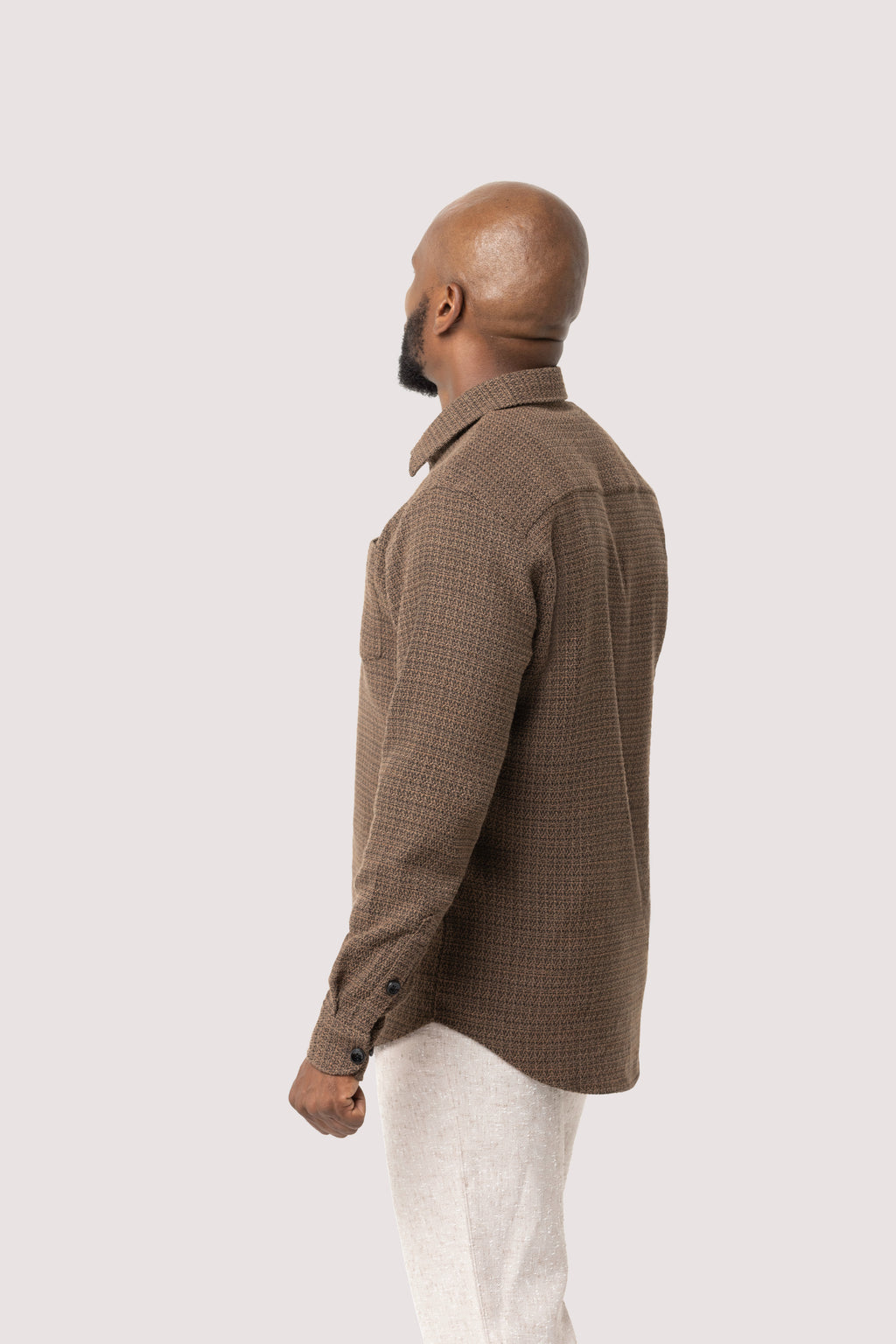 Relaxed Fit Textured Shirt - Dark Brown