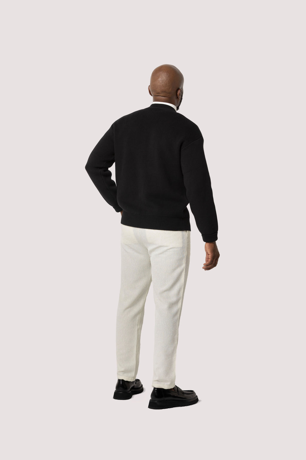 Regular Fit Jacquard Pants - Off White