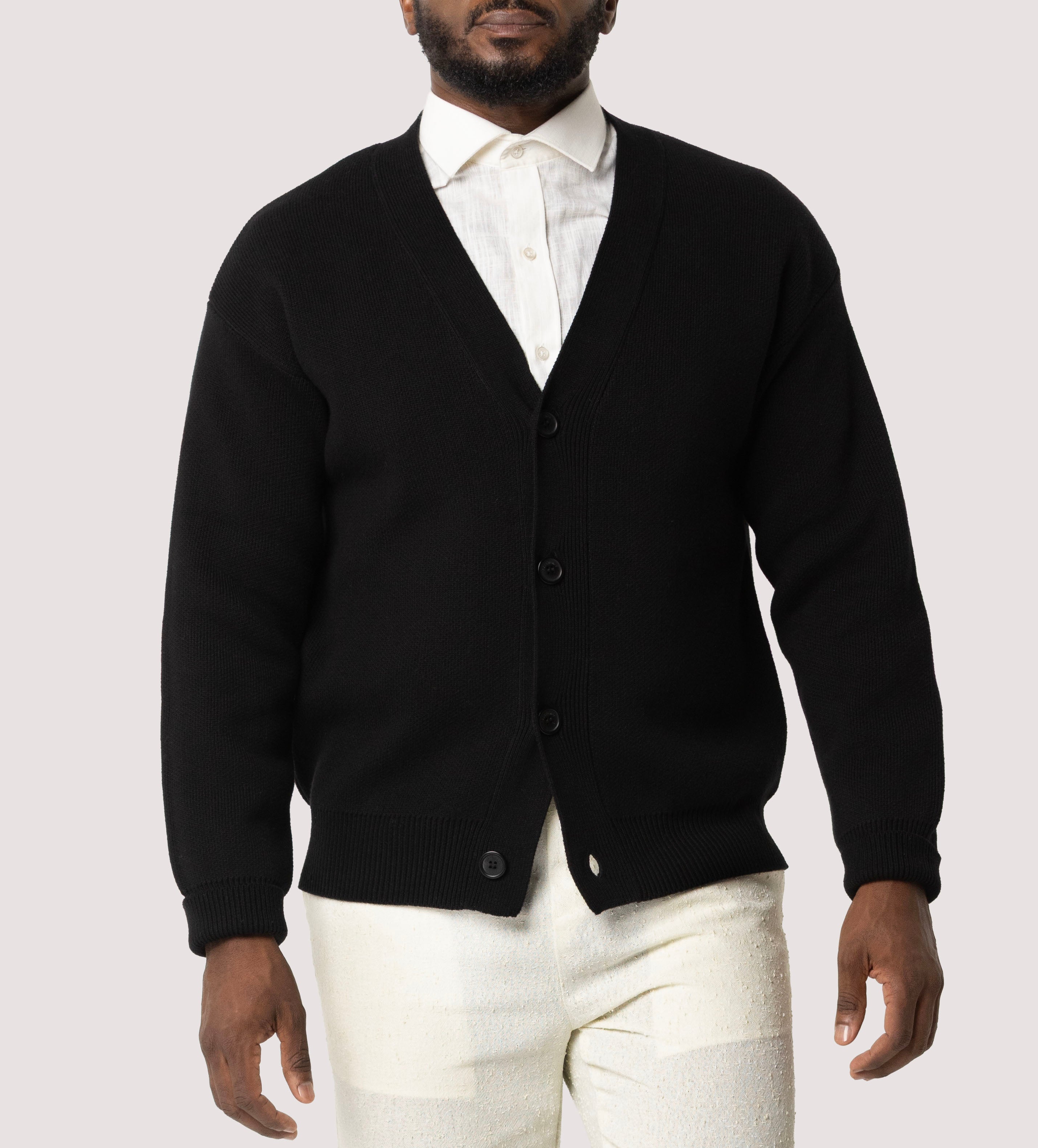 Black Cotton Cardigan
