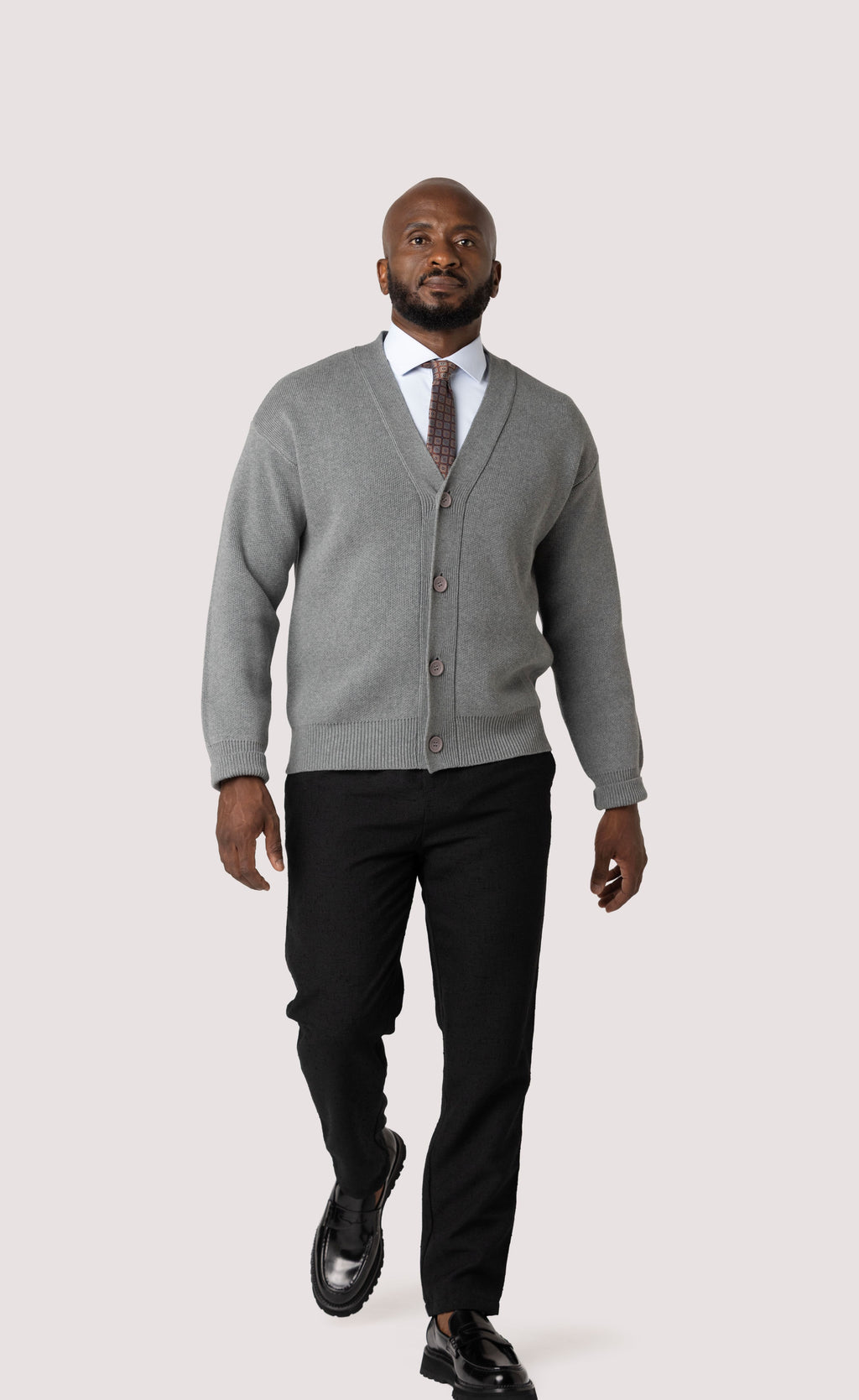 Regular Fit Jacquard Pants - Black
