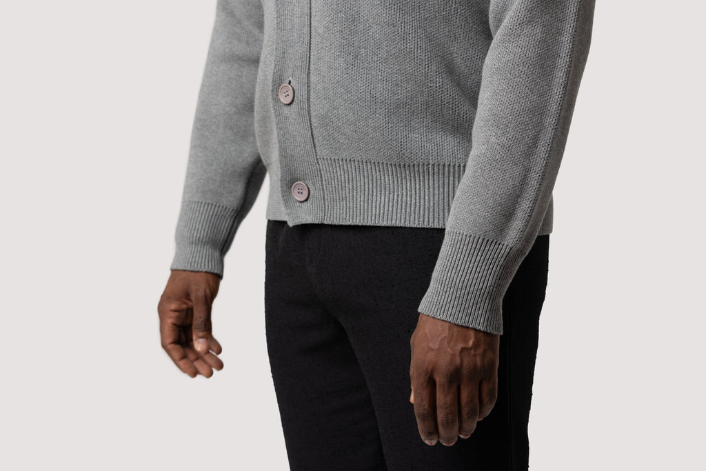 Grey Cotton Cardigan