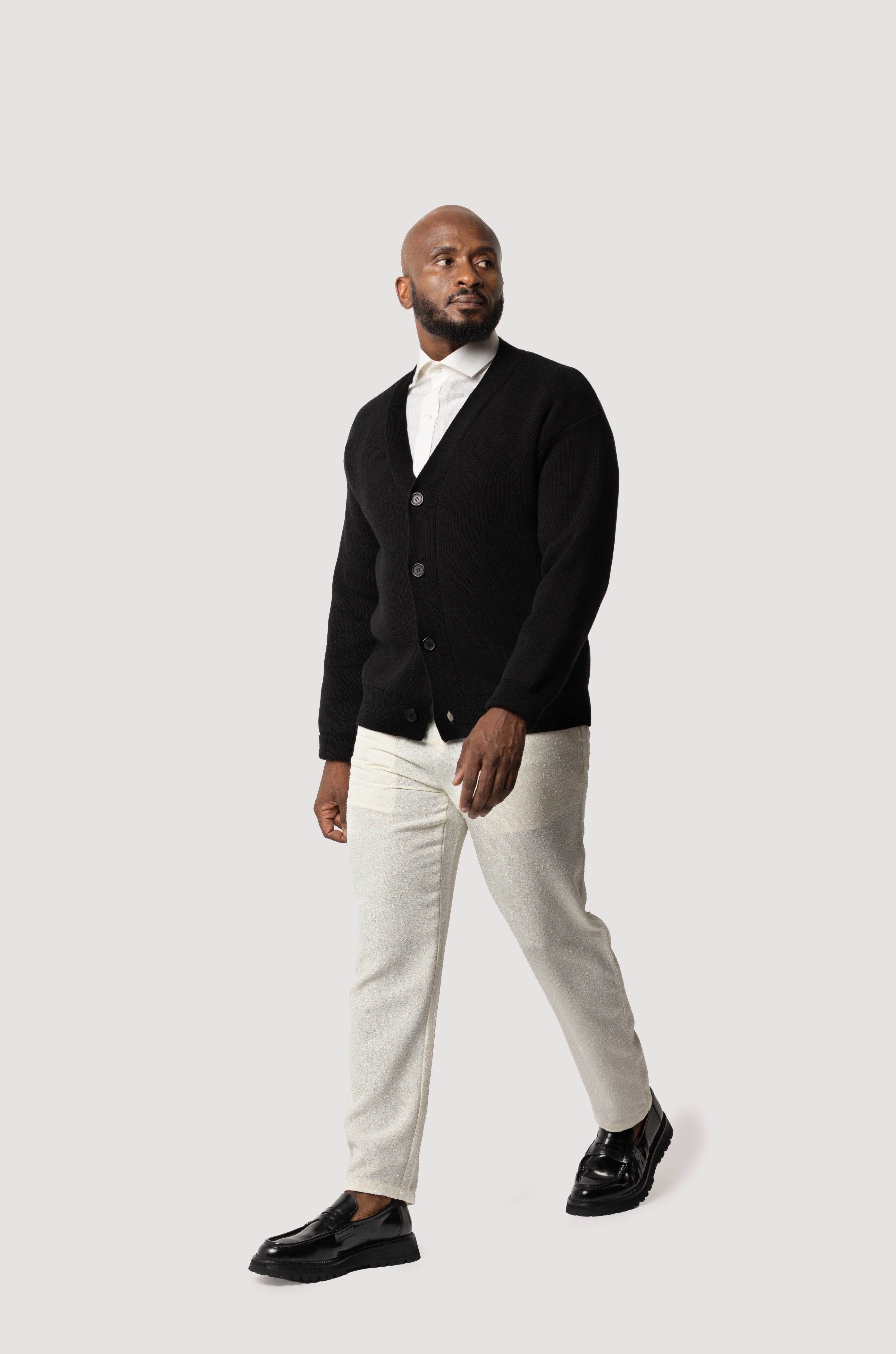 Black Cotton Cardigan