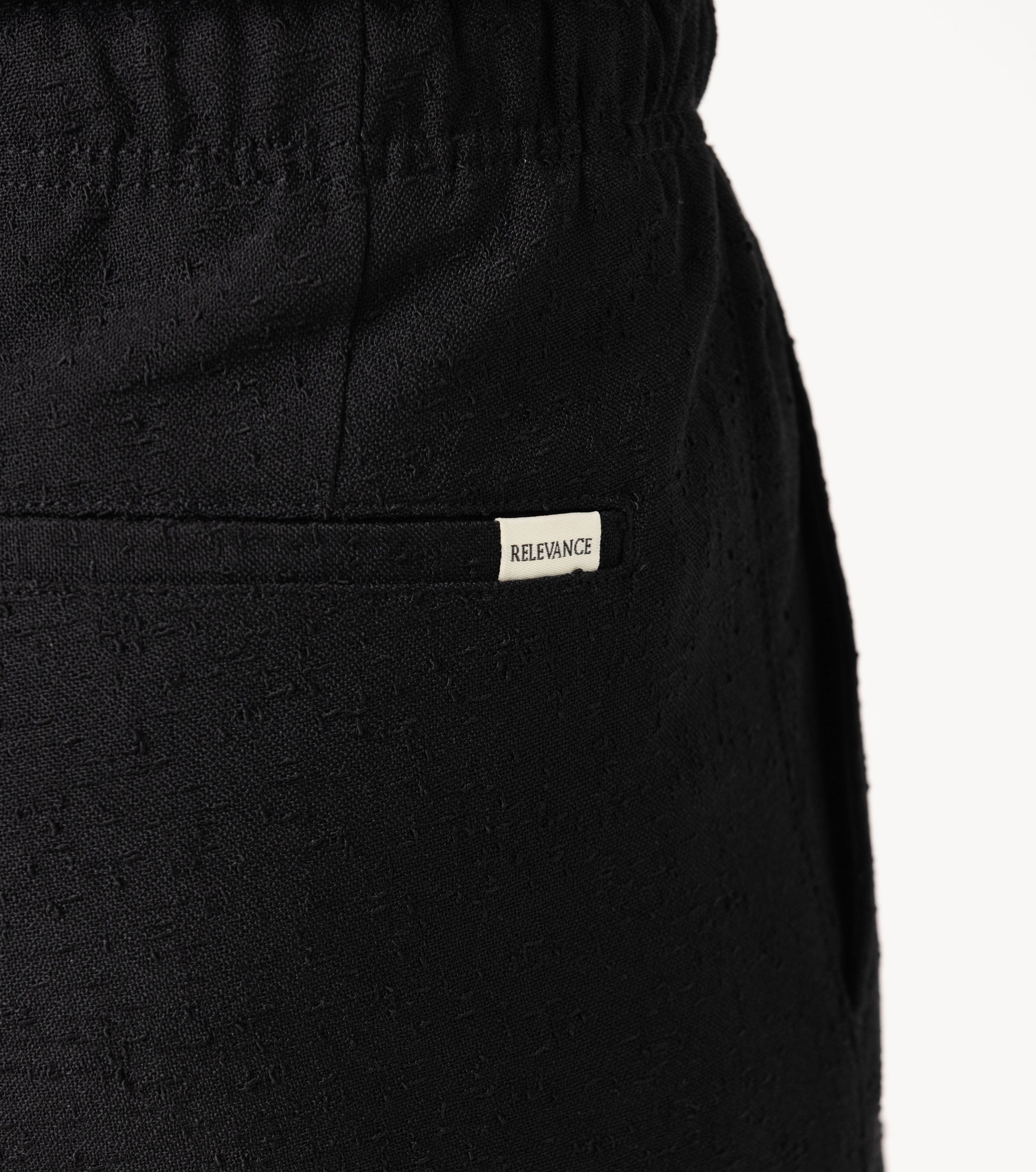 Regular Fit Jacquard Pants - Black
