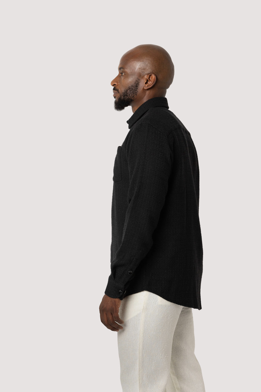 Relaxed Fit Textured Shirt - Black