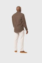 Relaxed Fit Textured Shirt - Dark Brown