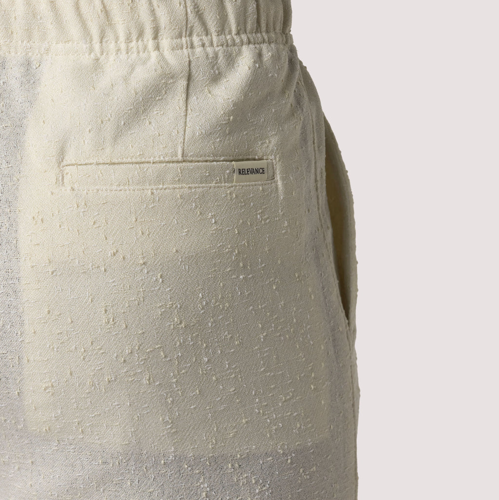 Regular Fit Jacquard Pants - Off White