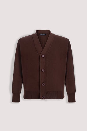 Brown Cotton Cardigan
