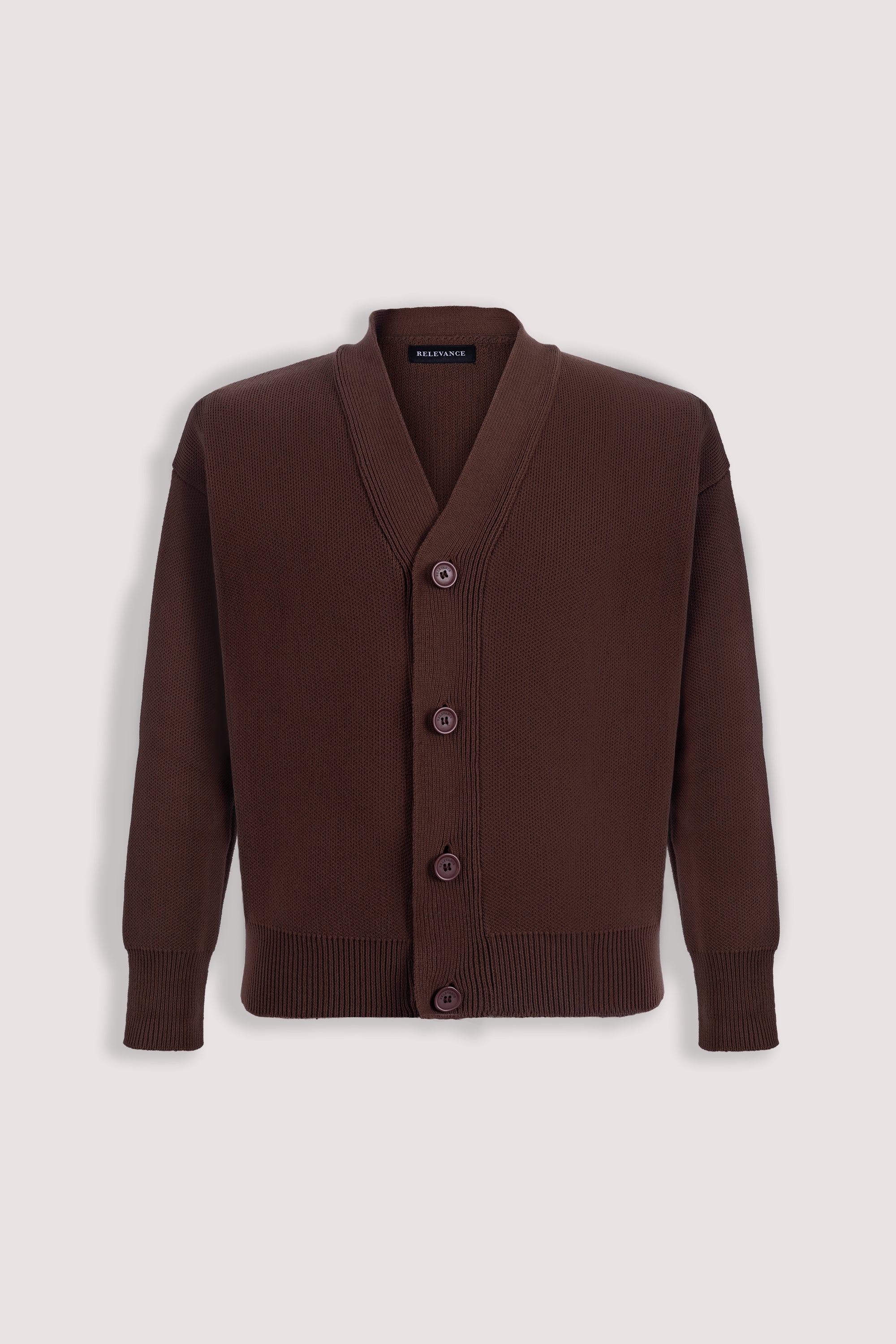 Brown Cotton Cardigan