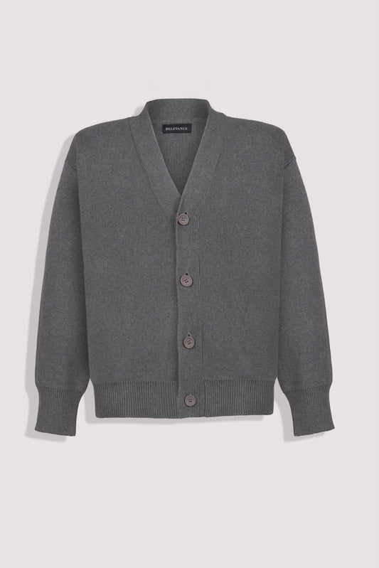 Grey Cotton Cardigan