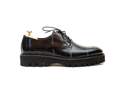 Peacock Blue Monogram Derby Lace-up