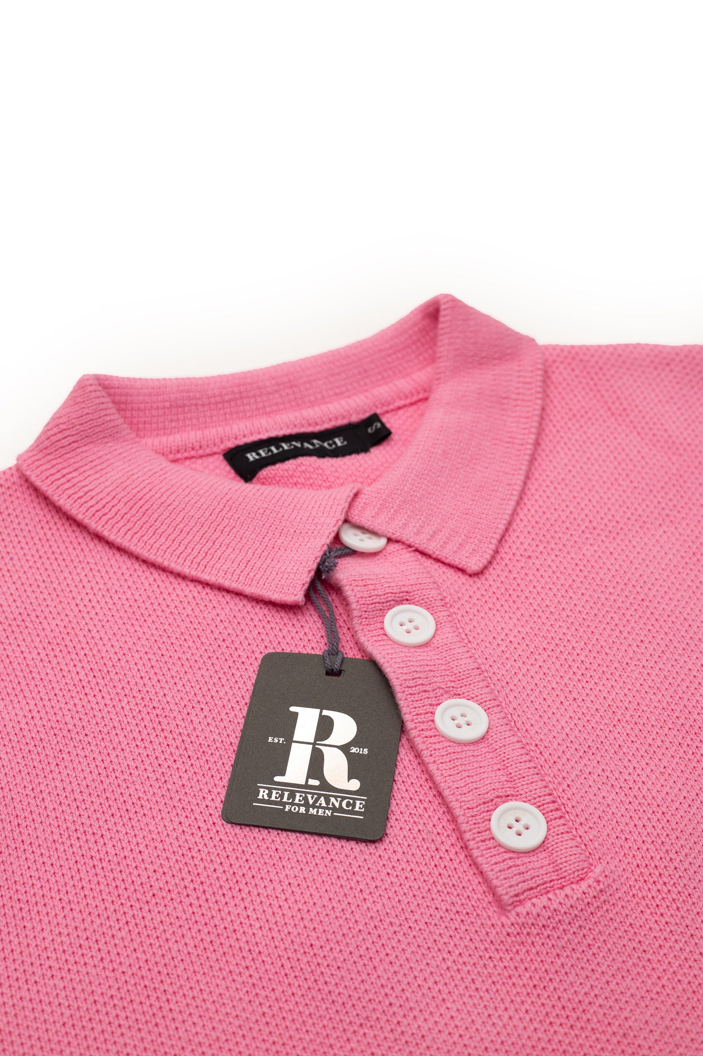 Baby Pink Long Sleeve Knitted Polo