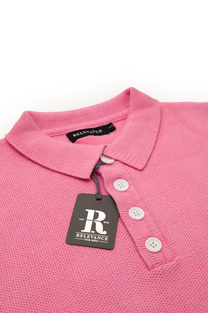 Baby Pink Long Sleeve Knitted Polo