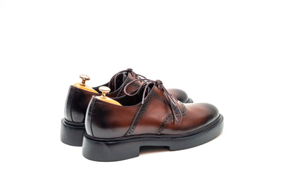 Capri Perforated Brown Lace Up Shoe