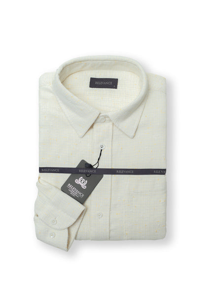 Relaxed Fit Textured Shirt - Off White