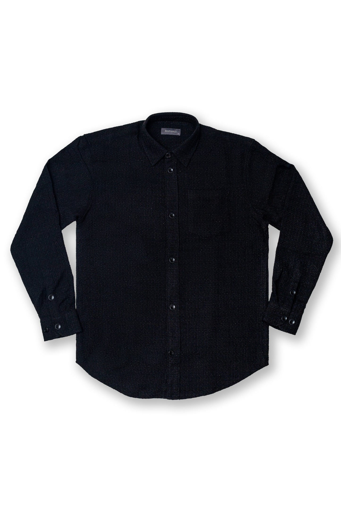 Relaxed Fit Textured Shirt - Black
