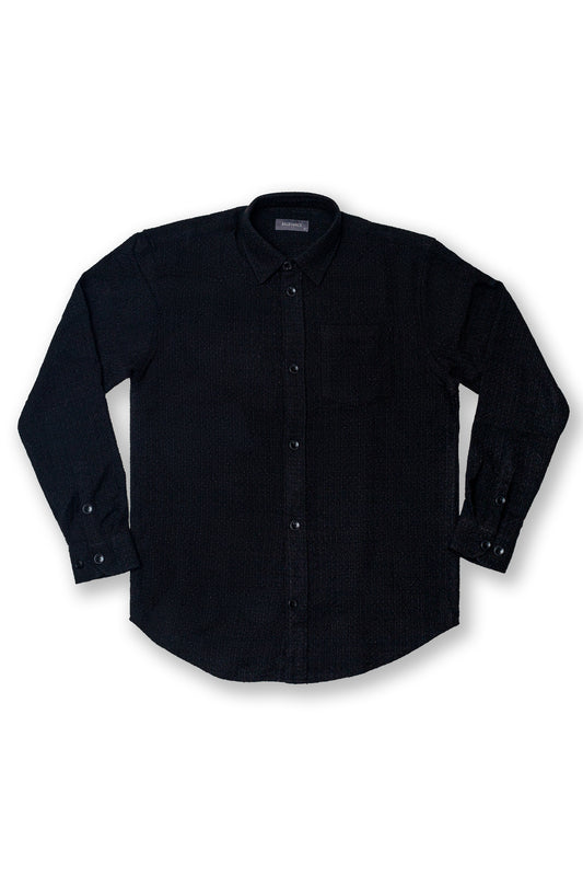 Relaxed Fit Textured Shirt - Black