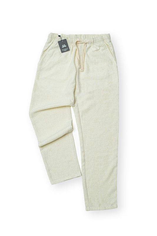 Regular Fit Jacquard Pants - Off White