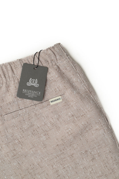 Regular Fit Jacquard Pants - Latte