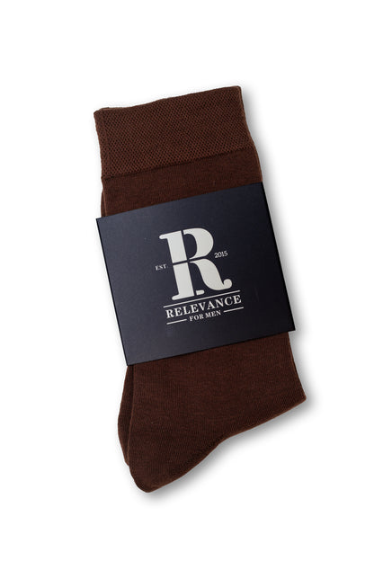 Mercerised Cotton Socks - Dark Brown