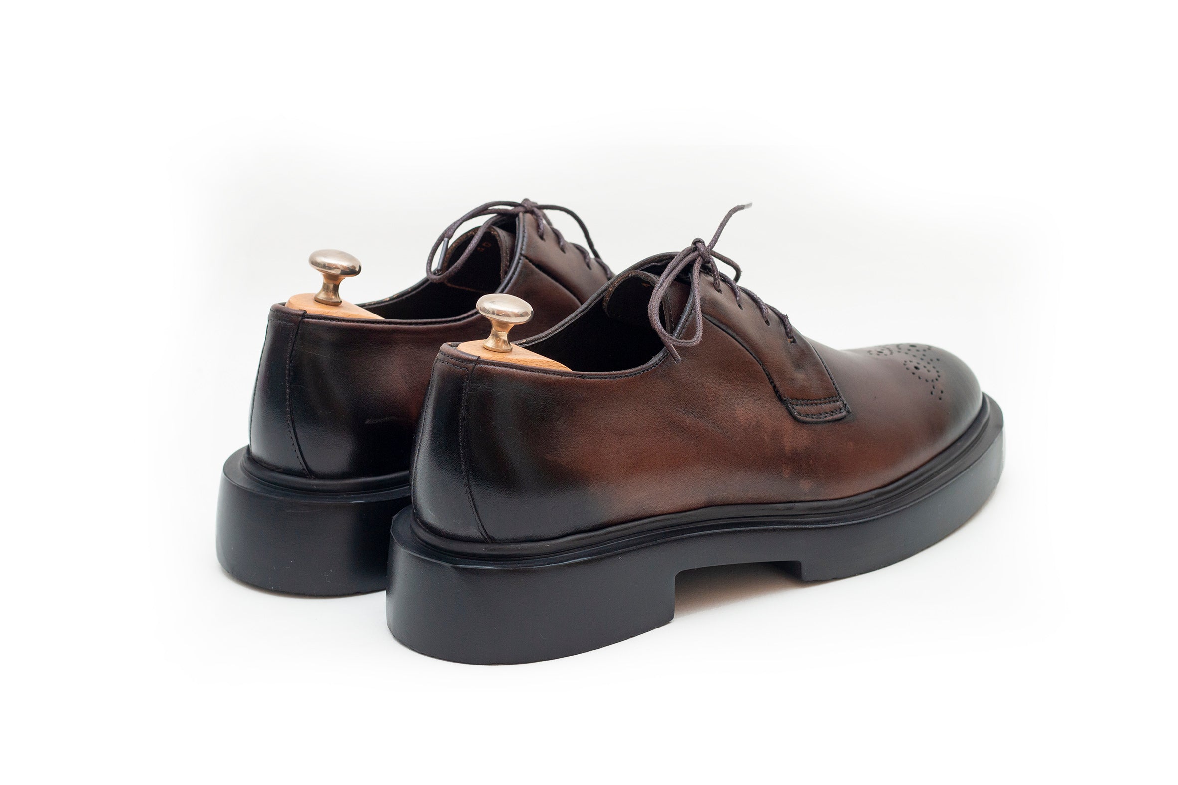 Capri Perforated Brown Derby Shoe