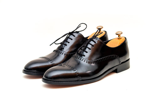 Milan Oxford Black Lace up Shoe