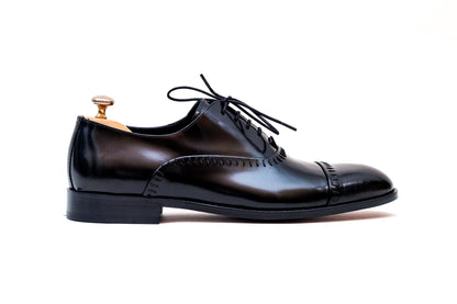 Milan Oxford Black Lace up Shoe