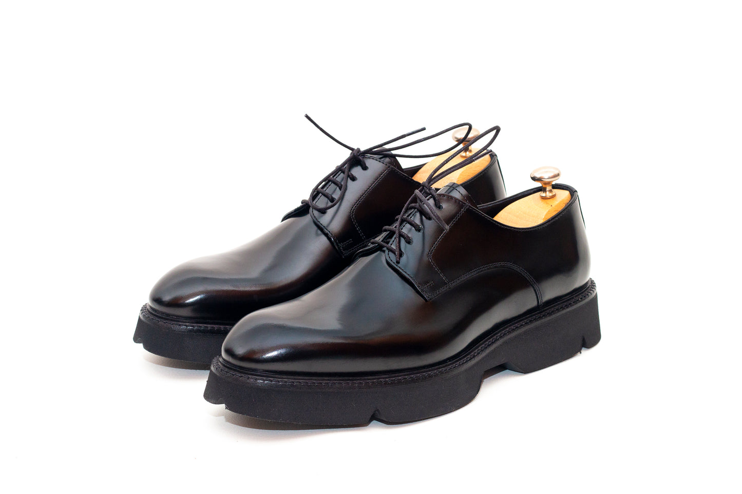 Peacock Plain Black Derby Shoe